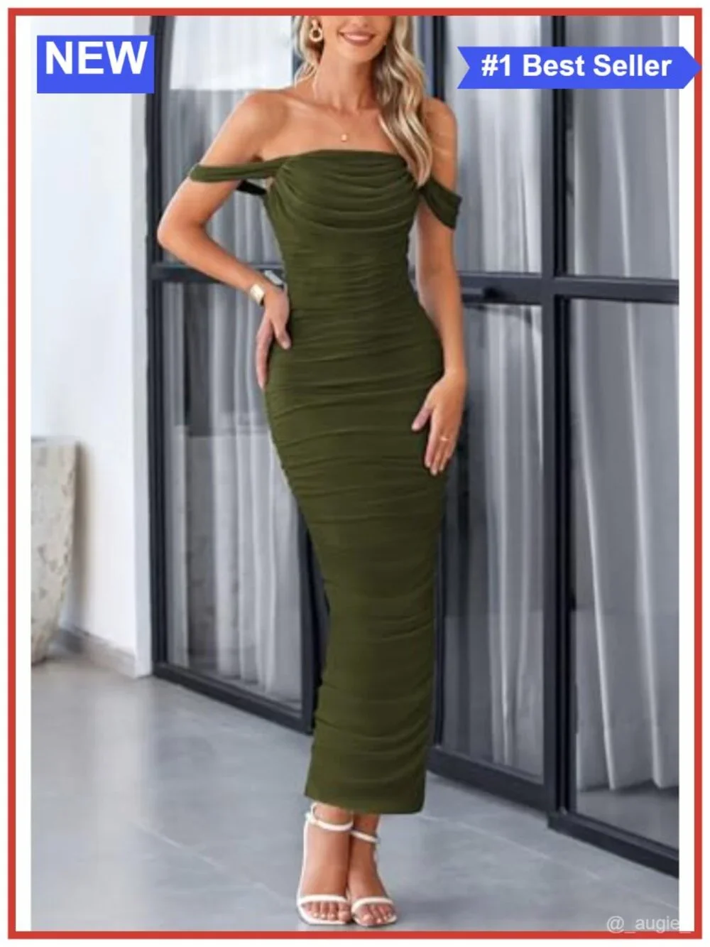 Women's Off Shoulder Maxi Wedding Guest Dress Bodycon Mesh
